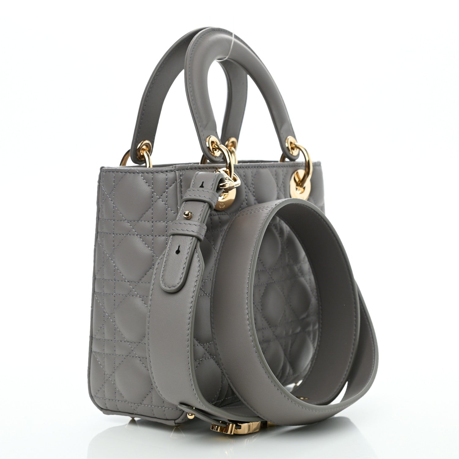 Christian Dior Lambskin Cannage Small My ABCDior Lady Dior Grey 3 of 9