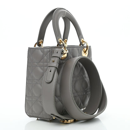Christian Dior Lambskin Cannage Small My ABCDior Lady Dior Grey 3 of 9