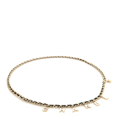 Chanel Lambskin Chain Logo Belt Black Gold 1 of 4