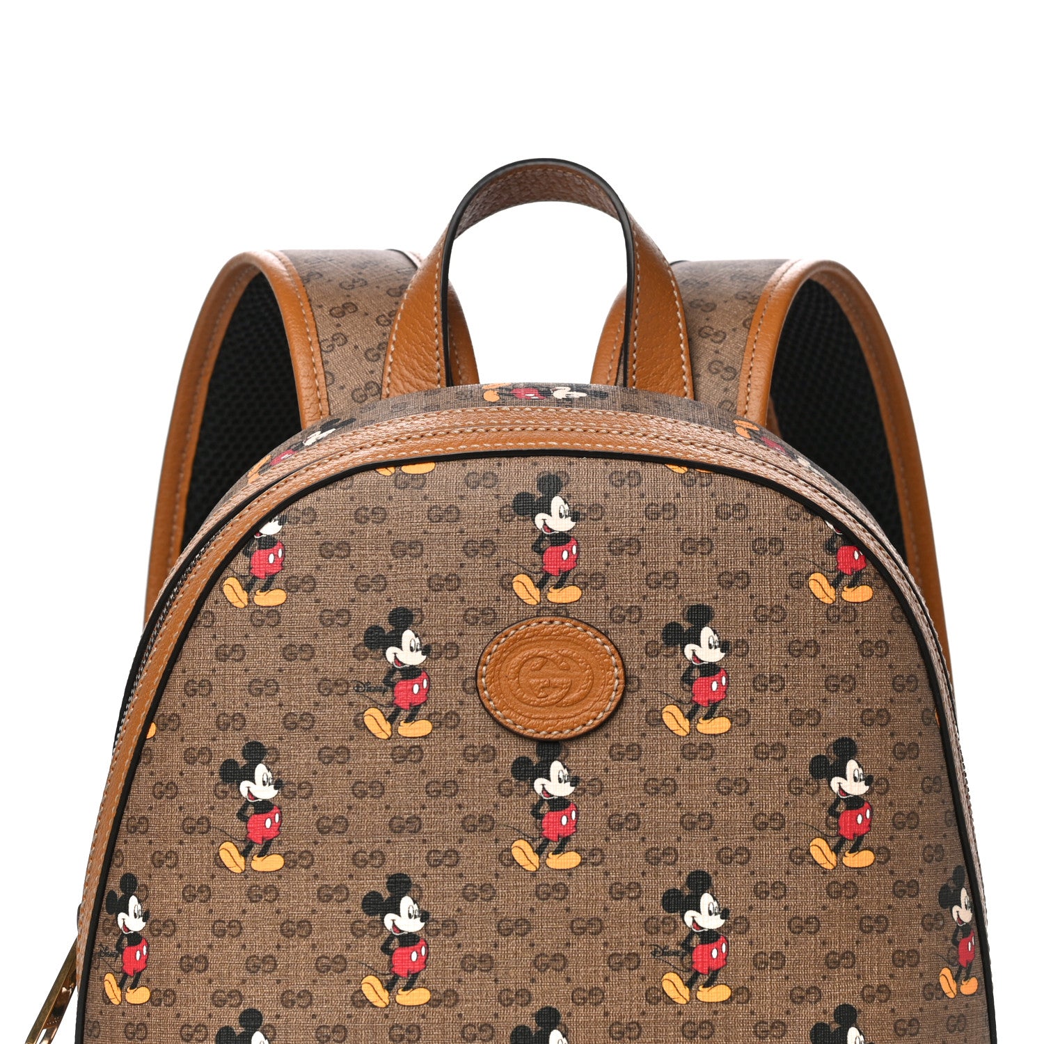 Gucci X DISNEY Mini Vintage GG Supreme Monogram Mickey Mouse Small Dome Backpack Beige Vintage Sun Oil 10 of 13