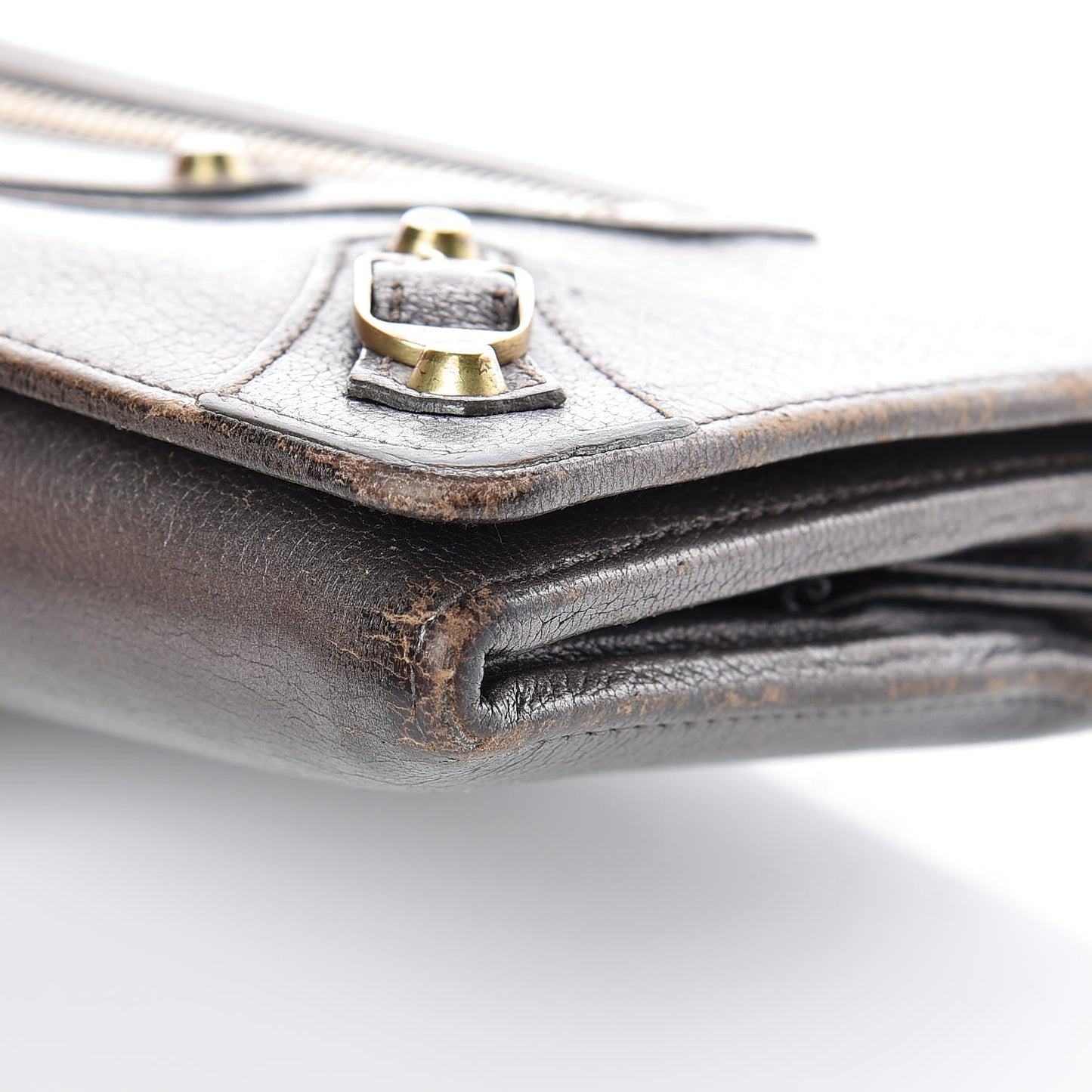 Agneau Classic Gold Hardware Money Wallet Bronze
