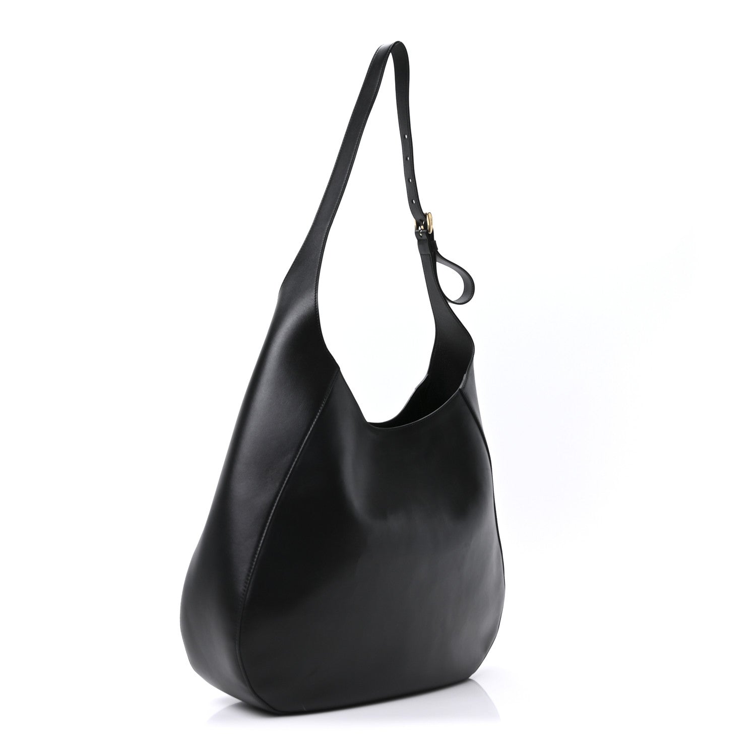 Prada City Calfskin Triangle Large Hobo Shoulder Bag Black 3 of 9