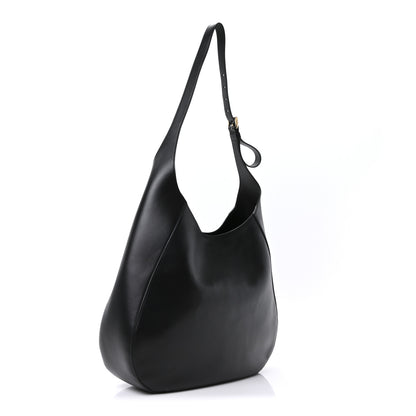 Prada City Calfskin Triangle Large Hobo Shoulder Bag Black 3 of 9