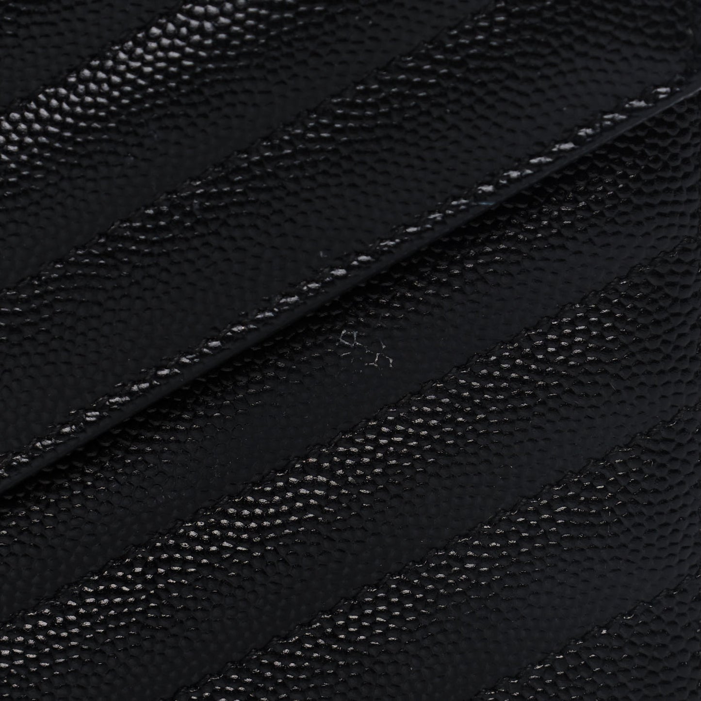 Grain De Poudre Matelasse Chevron Monogram Envelope Chain Wallet Black