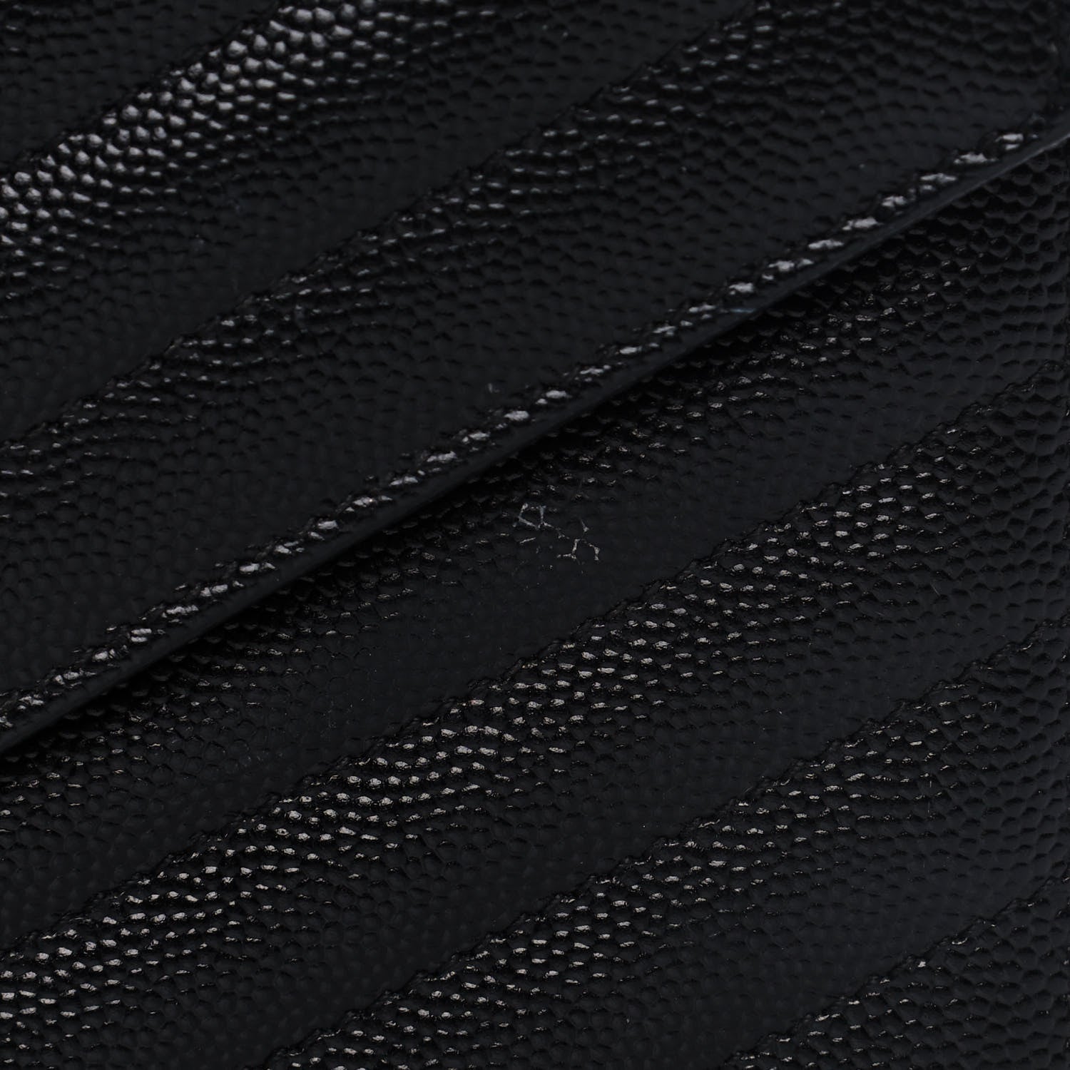 Saint Laurent Grain De Poudre Matelasse Chevron Monogram Envelope Chain Wallet Black 12 of 14