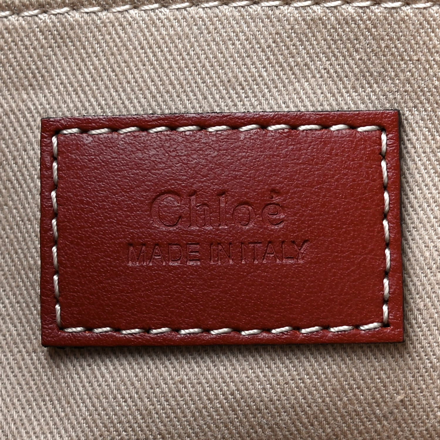 Chloe Cotton Calfskin Medium Woody Ribbon Tote White Brown 8 of 14