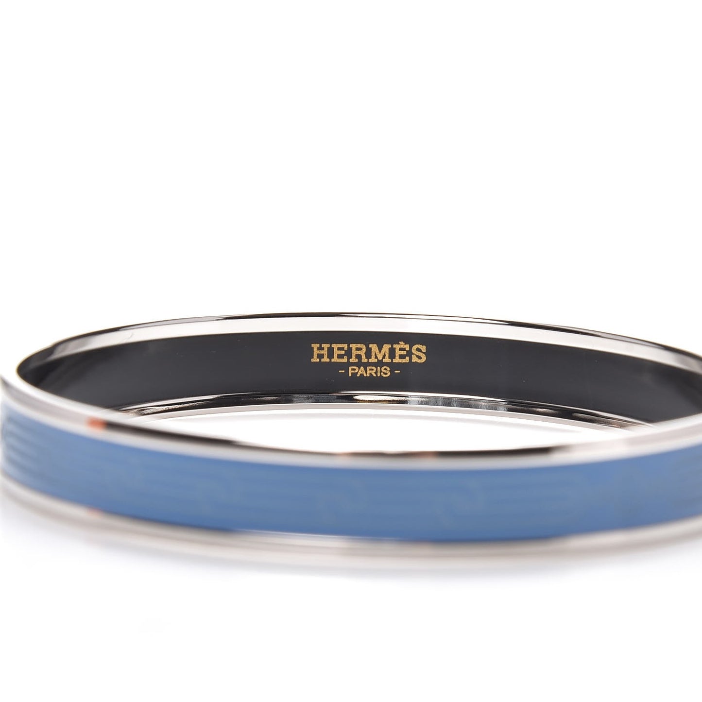 Enamel Printed Narrow Sellier Bracelet 70 Bleu Turquin