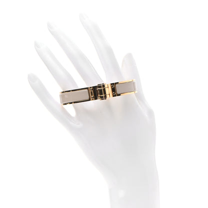 Hermes Enamel Charniere Uni Narrow Hinged Bracelet S Beige Rose 2 of 4