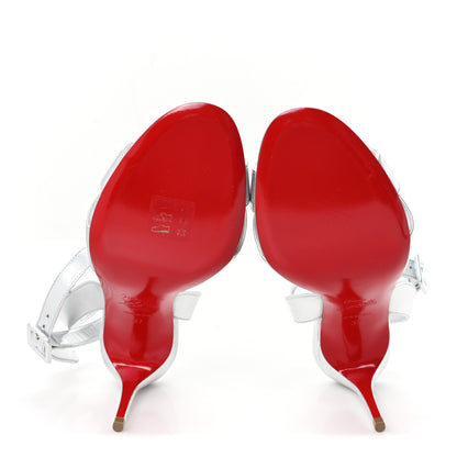 Christian Louboutin Kid Laminato Mariza 85 Sandals 37 Silver 6 of 8