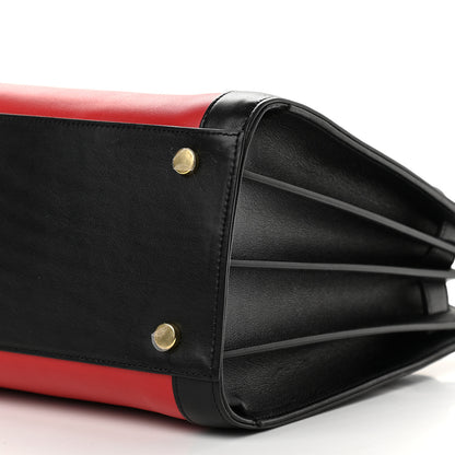 Saint Laurent Calfskin Bi-Color Small Sac De Jour Lipstick Red Black 9 of 10