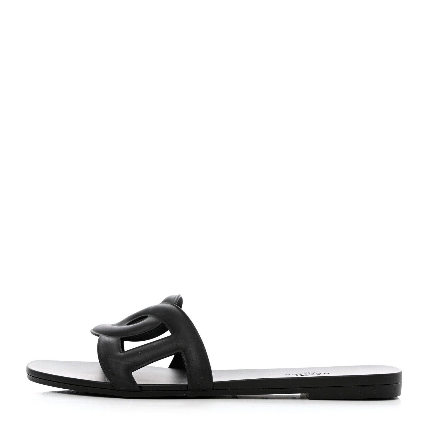 Hermes Rubber Aloha Sandals 39 Black 1 of 10