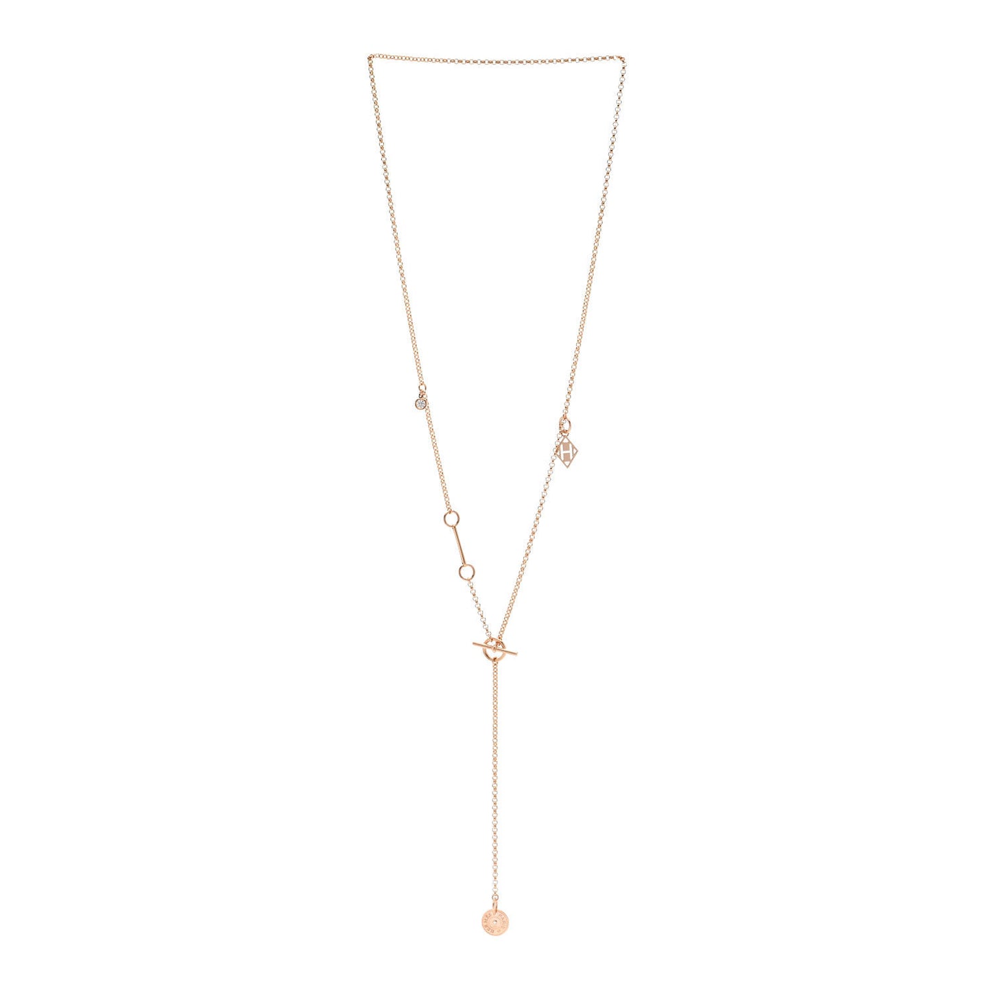 18K Rose Gold Diamond Gambade Necklace
