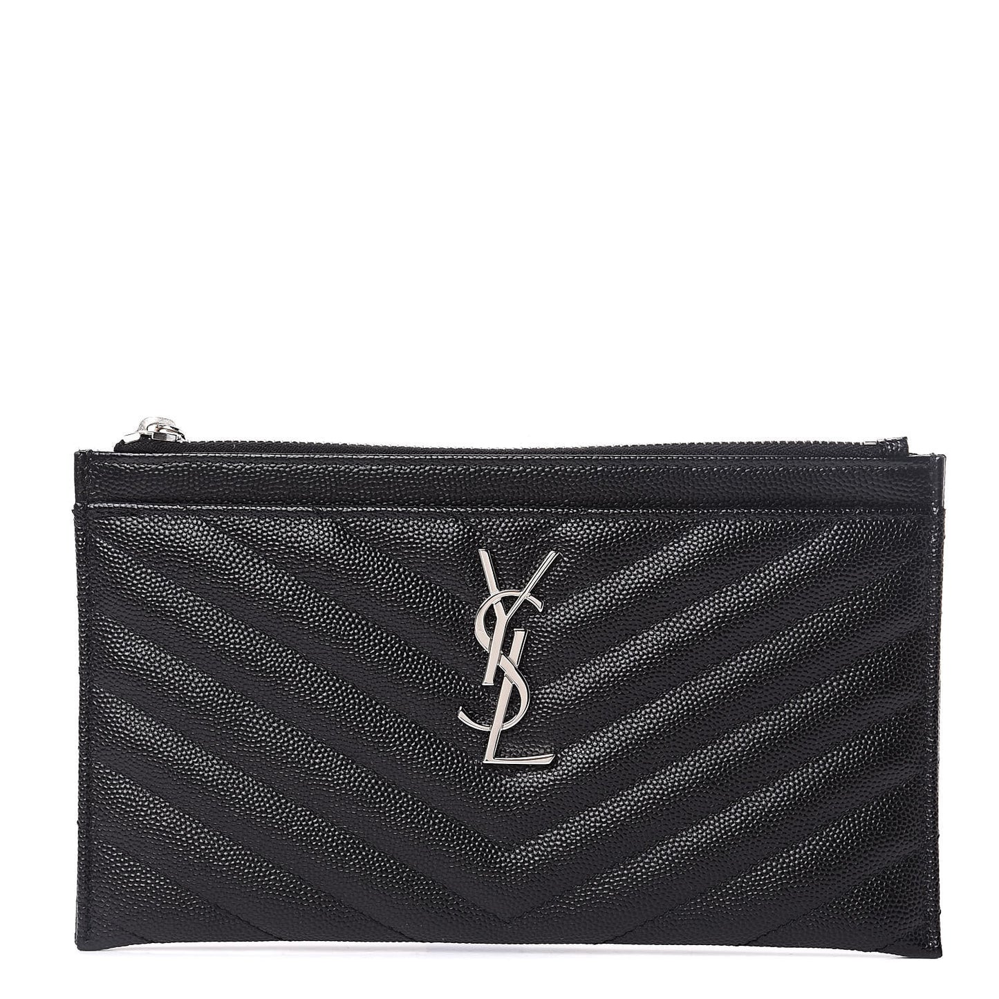 Grain De Poudre Chevron Monogram Bill Pouch Black