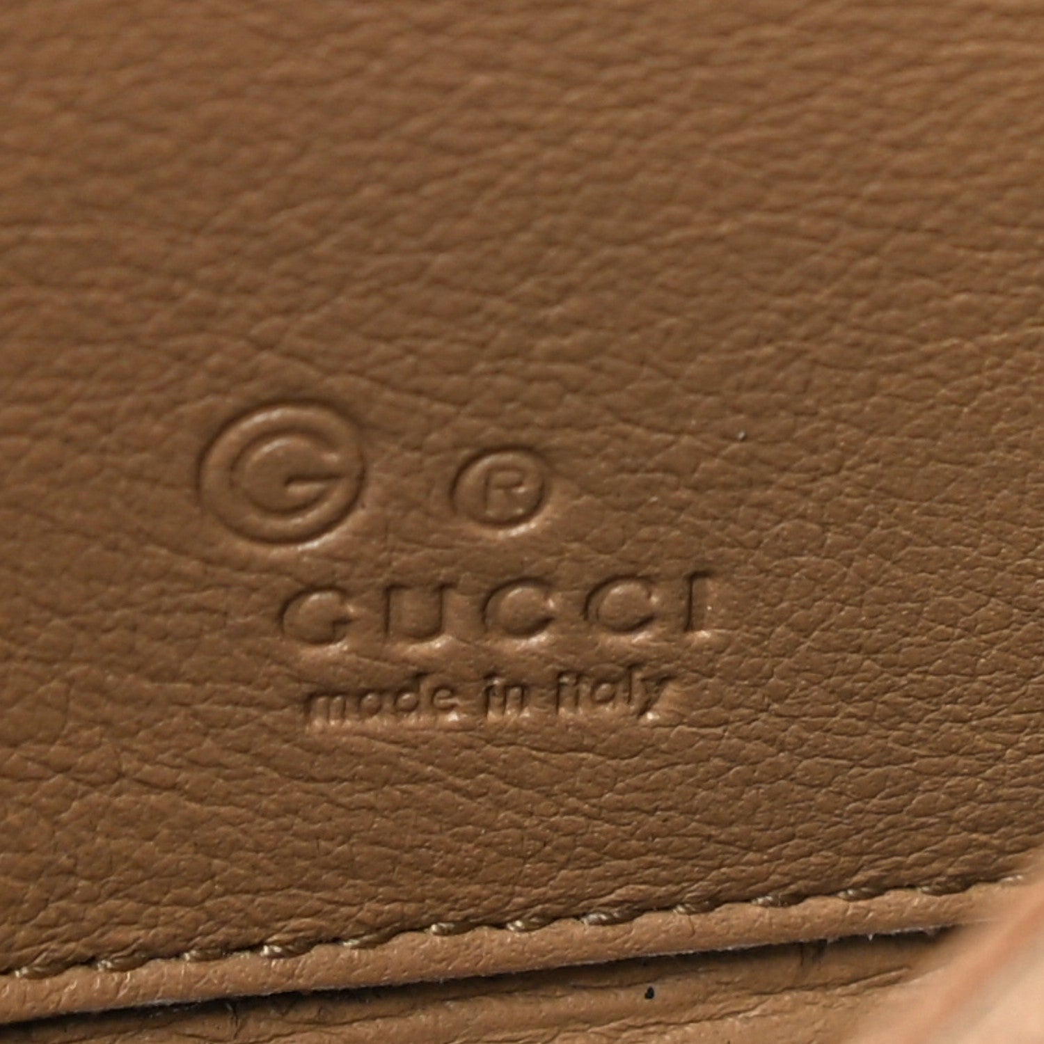 Gucci Calfskin Monogram Zip Around Wallet Tan 6 of 10