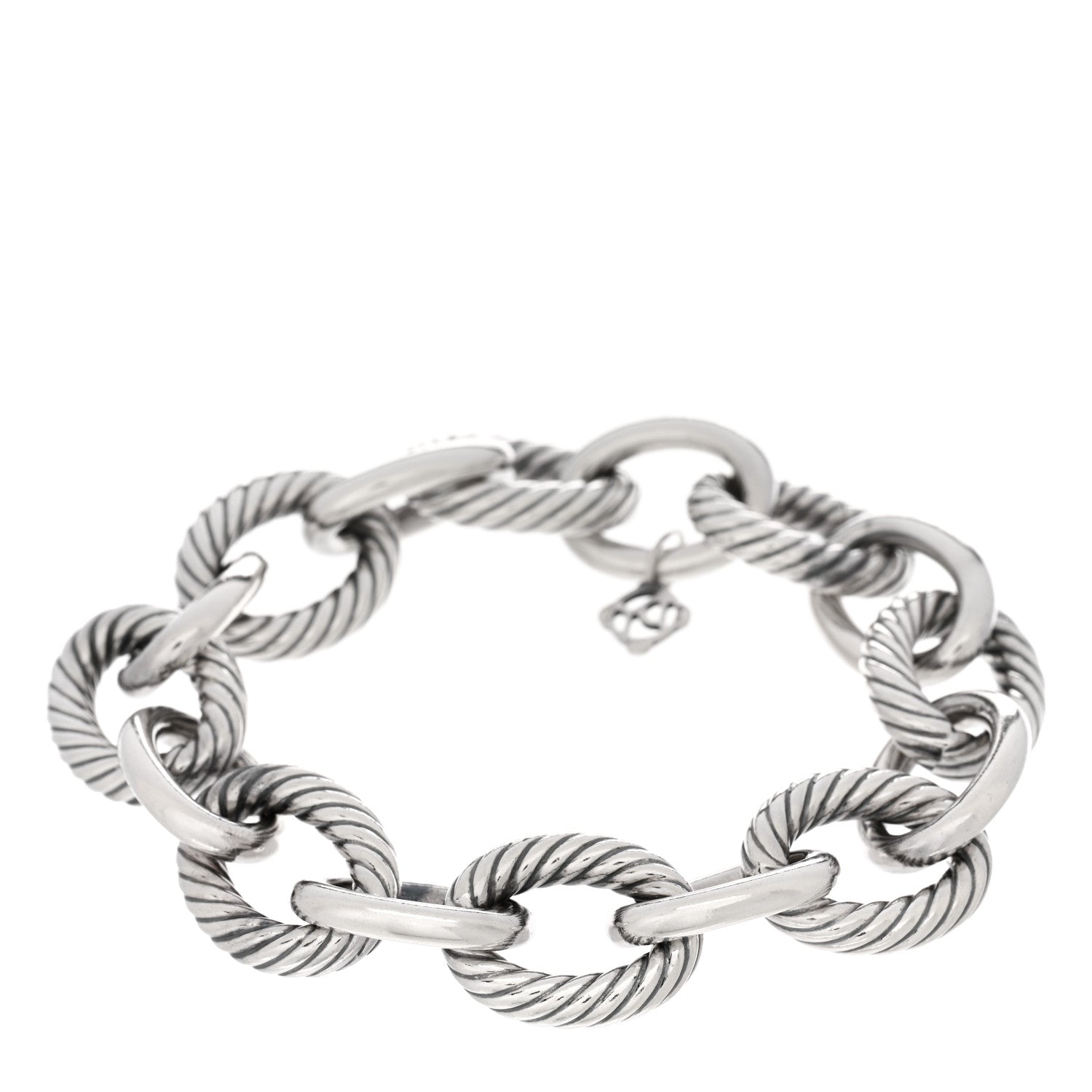 David Yurman Sterling Silver 17mm Large Oval Link Bracelet 1 of 3