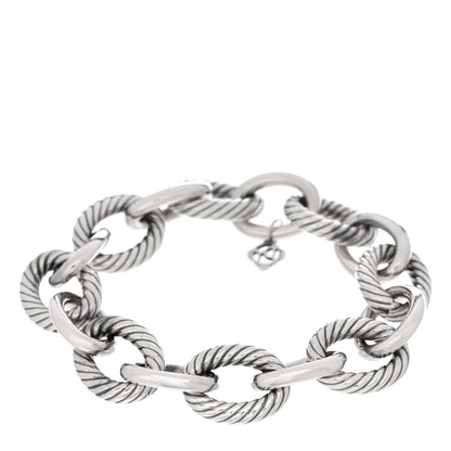David Yurman Sterling Silver 17mm Large Oval Link Bracelet 1 of 3