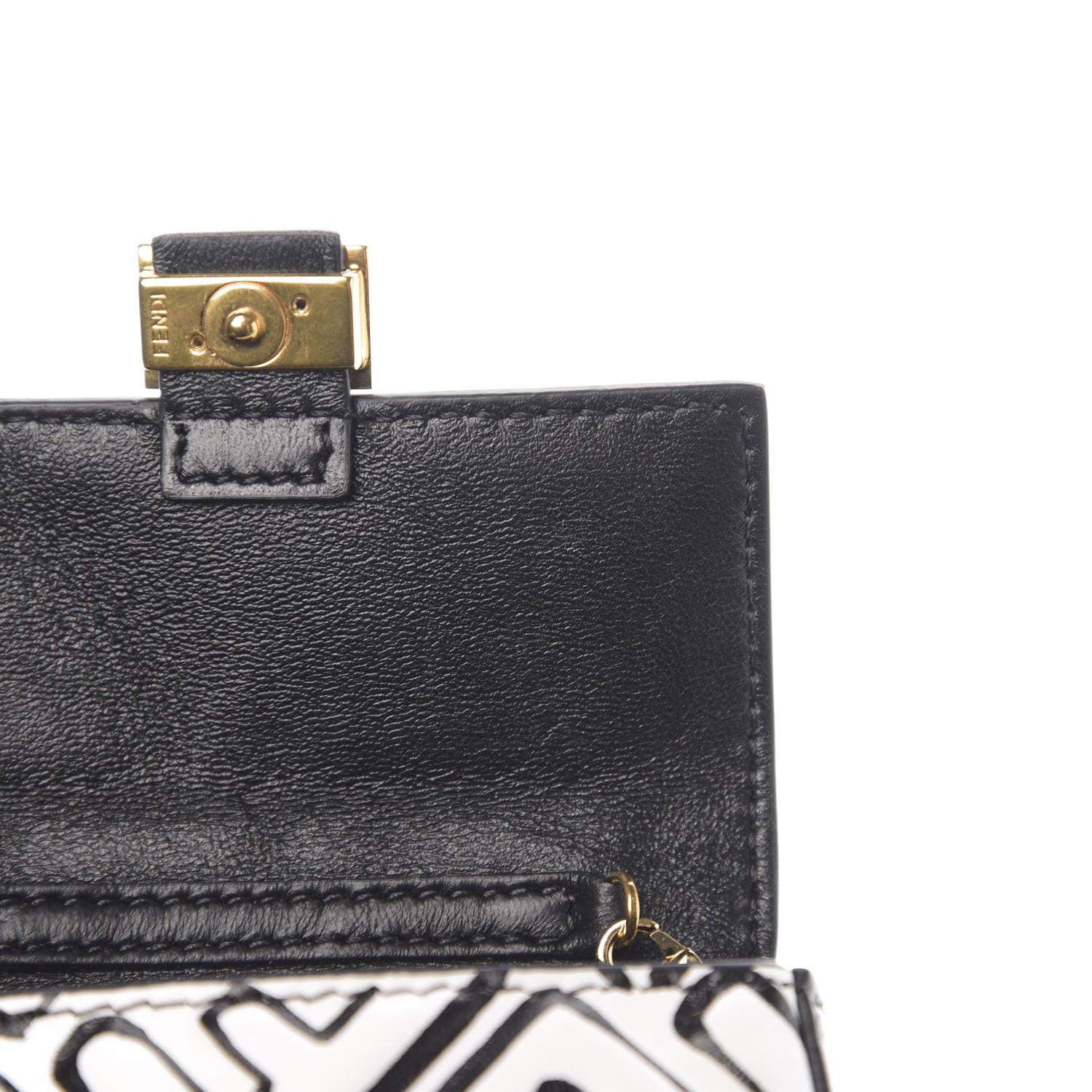 Fendi X JOSHUA VIDES Nappa Vitello King FF Embossed Nano Baguette Charm White Black 6 of 10