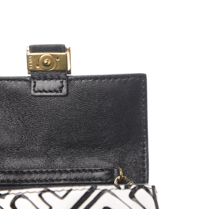 Fendi X JOSHUA VIDES Nappa Vitello King FF Embossed Nano Baguette Charm White Black 6 of 10