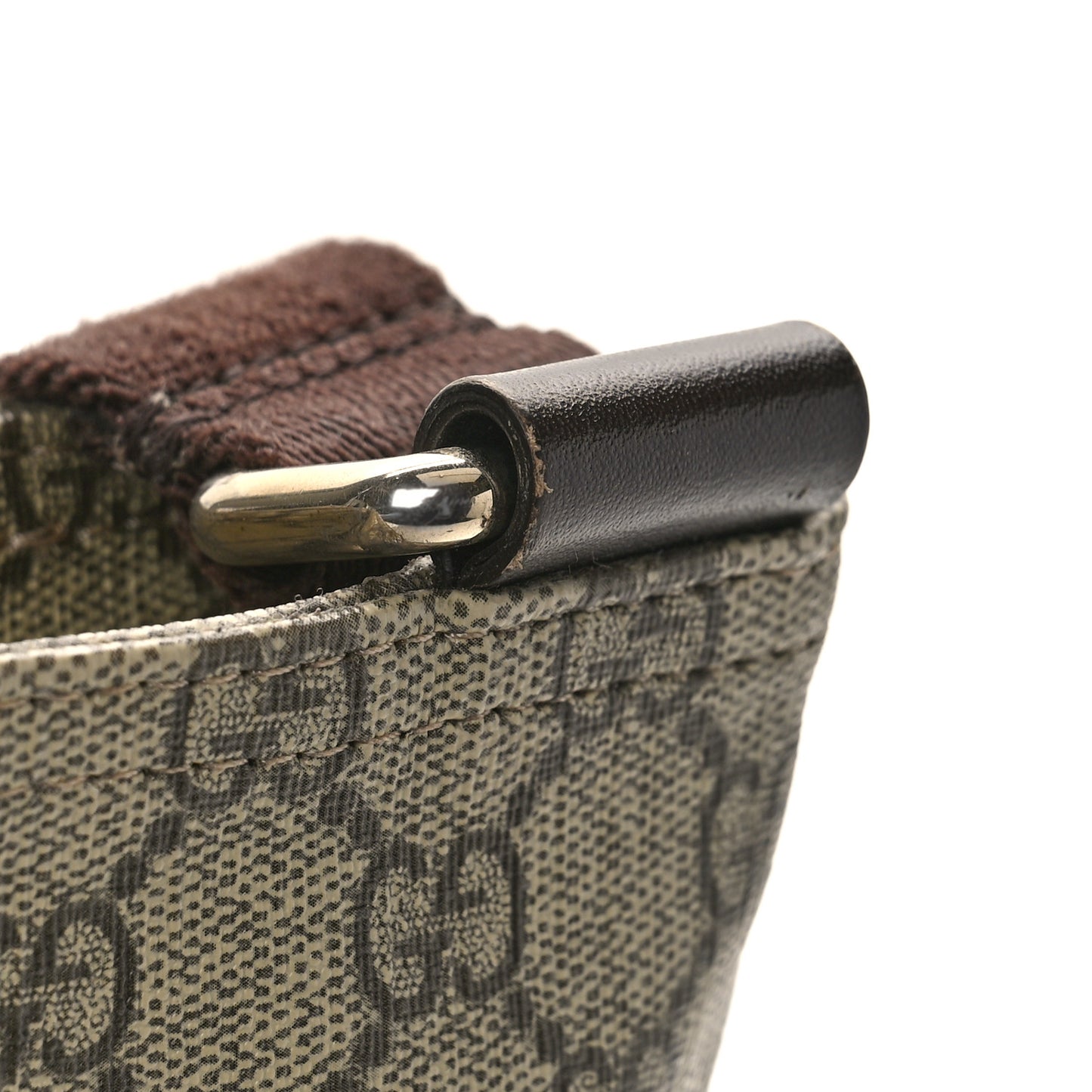 GG Supreme Monogram Selleria Calfskin Small Flat Side Zip Messenger Bag Beige Ebony Cocoa Dark Chocolate