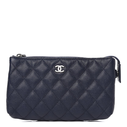 Chanel Caviar Quilted Cosmetic Case Navy 1 of 13