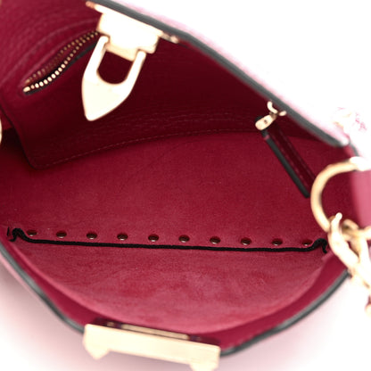 Valentino Garavani Pebbled Calfskin Mini Rockstud Flip-Lock Messenger Bag Raspberry 5 of 8