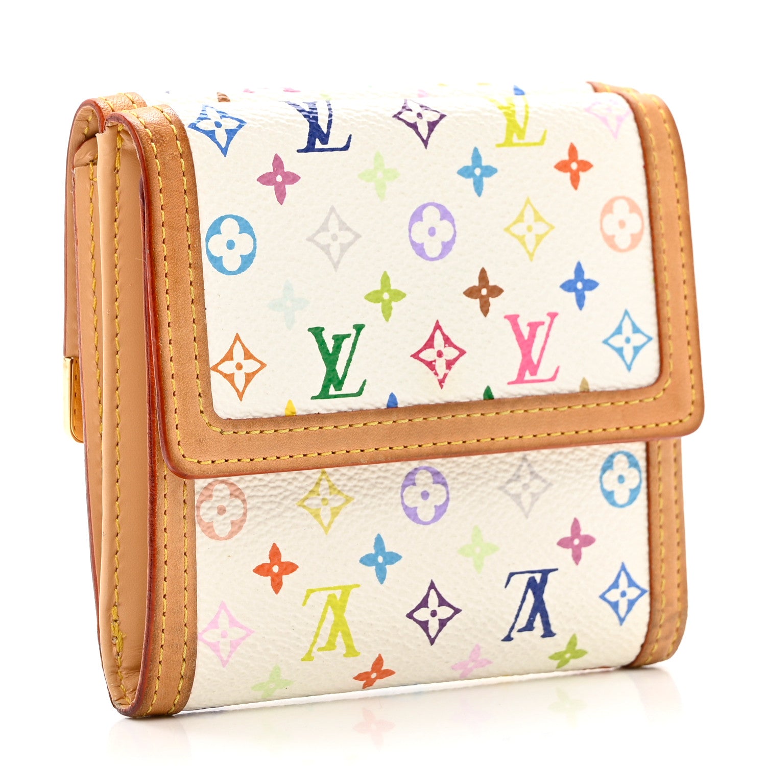 Louis Vuitton Monogram Multicolor Porte-Monnaie Billets Wallet White 2 of 8