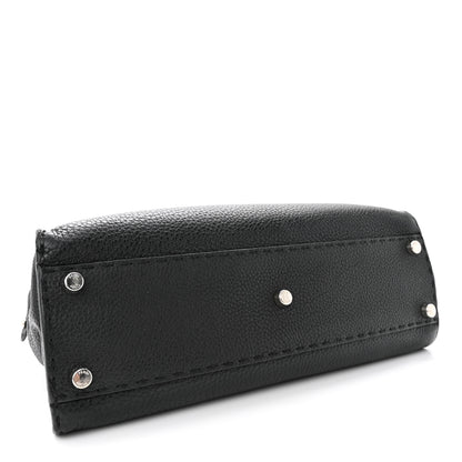 Fendi Cuoio Romano Selleria Bi-Color Medium Peekaboo Iconic Satchel Black Mou 4 of 14