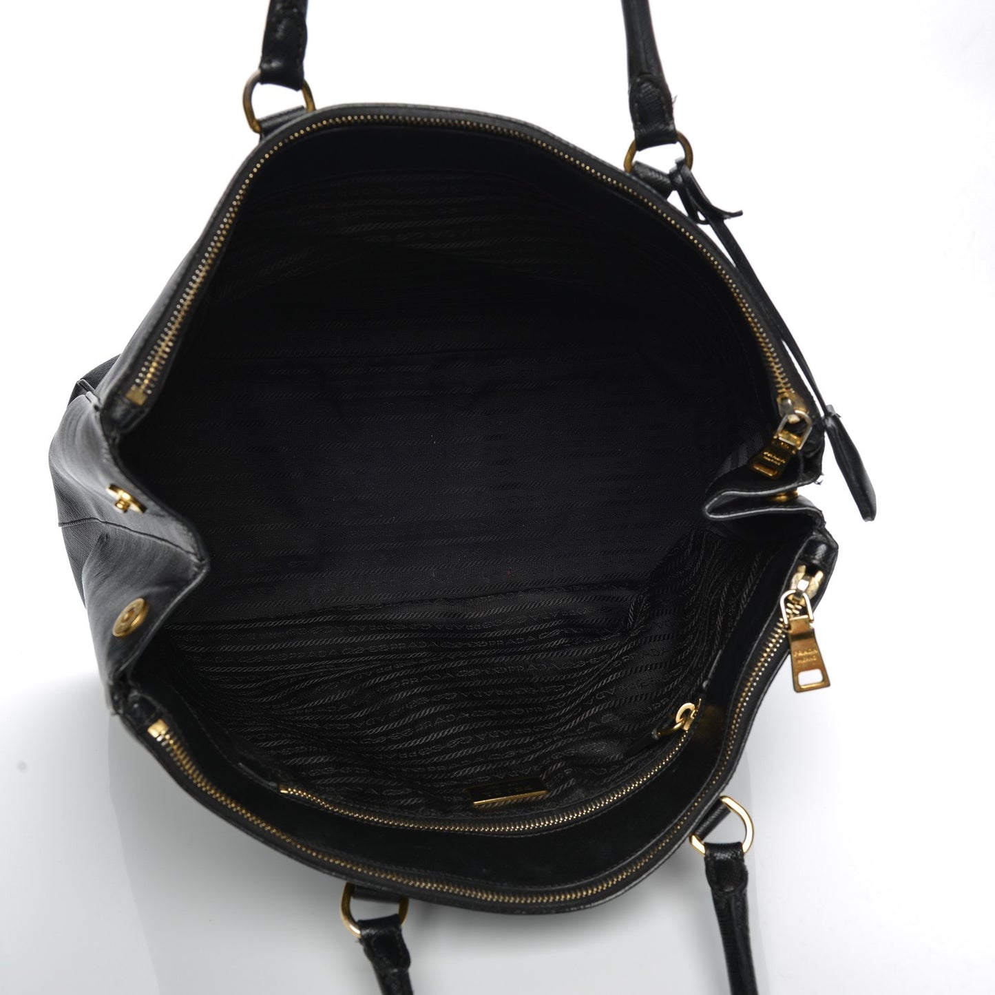 Saffiano Lux Extra Large Galleria Double Zip Tote Black