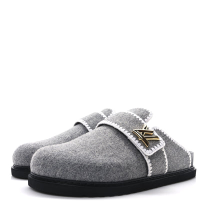 Louis Vuitton Wool Womens Cosy Flat Comfort Clog Mules 42 Anthracite Grey 4 of 9