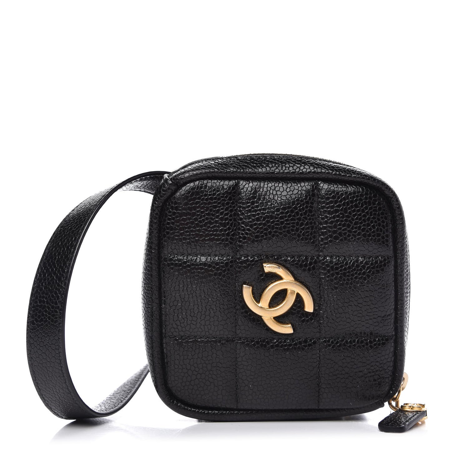 Caviar Quilted Coin Purse Belt Bag Black