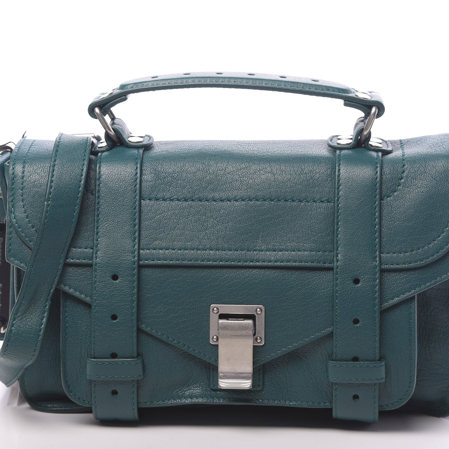 Proenza Schouler Lambskin Tiny PS1 Satchel Dark Teal 10 of 10