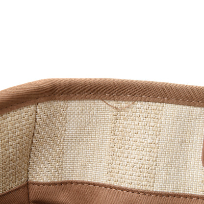 Chanel Straw Raffia Calfskin Striped Large Deauville Tote Beige 10 of 11