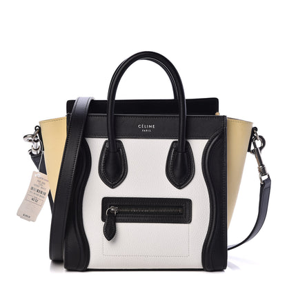 Celine Grained Baby Calfskin Nubuck Nano Tri-Color Luggage White 1 of 10