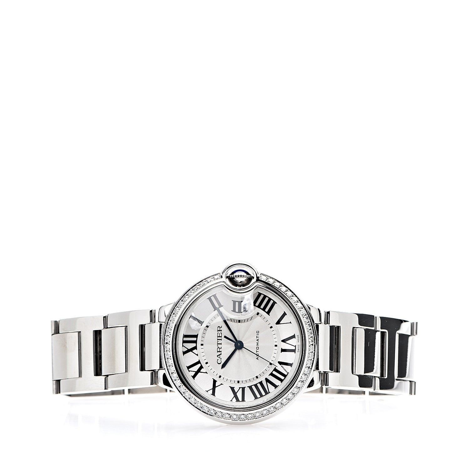 Stainless Steel Diamond Bezel 36mm Ballon Bleu De Cartier Automatic Watch