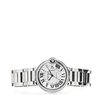 Cartier Stainless Steel Diamond Bezel 36mm Ballon Bleu De Cartier Automatic Watch 2 of 8