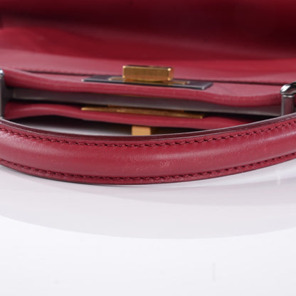 Fendi Vitello Suede Medium Peekaboo Iconic Satchel Rubino Peonia 7 of 16