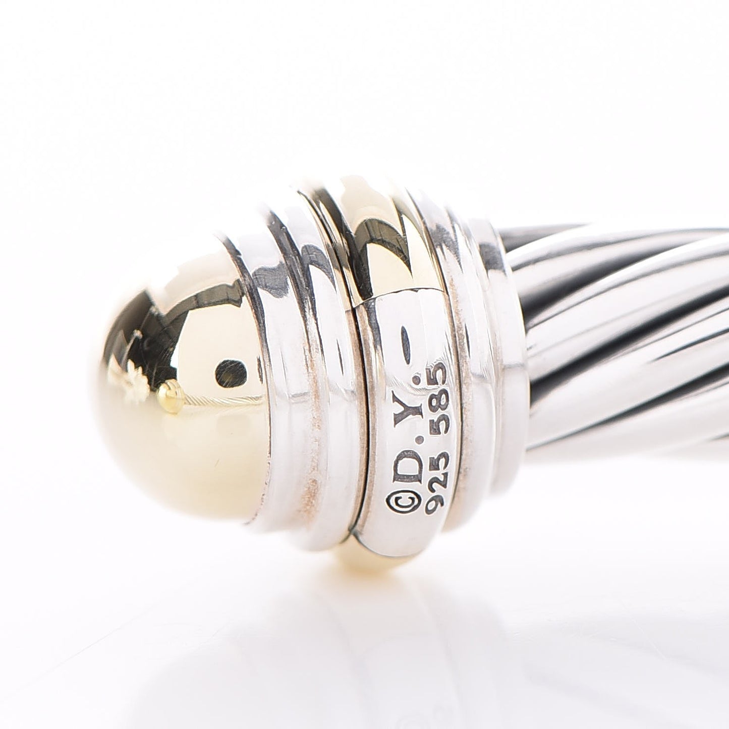 Sterling Silver 14K Yellow Gold 7mm Cable Classics Bracelet