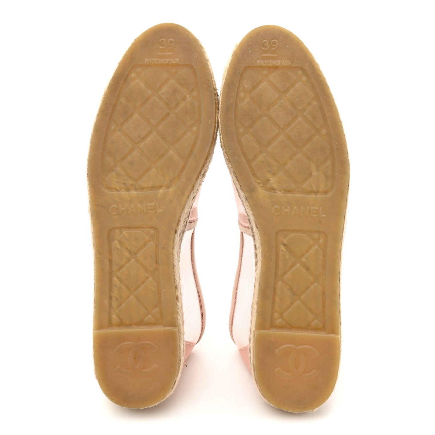 Mesh Grosgrain CC Espadrilles 39 Pink