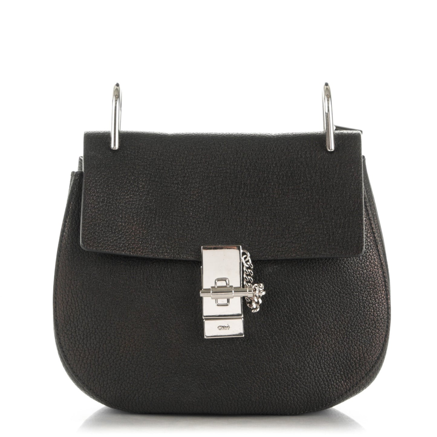 Grained Lambskin Drew Shoulder Bag Black