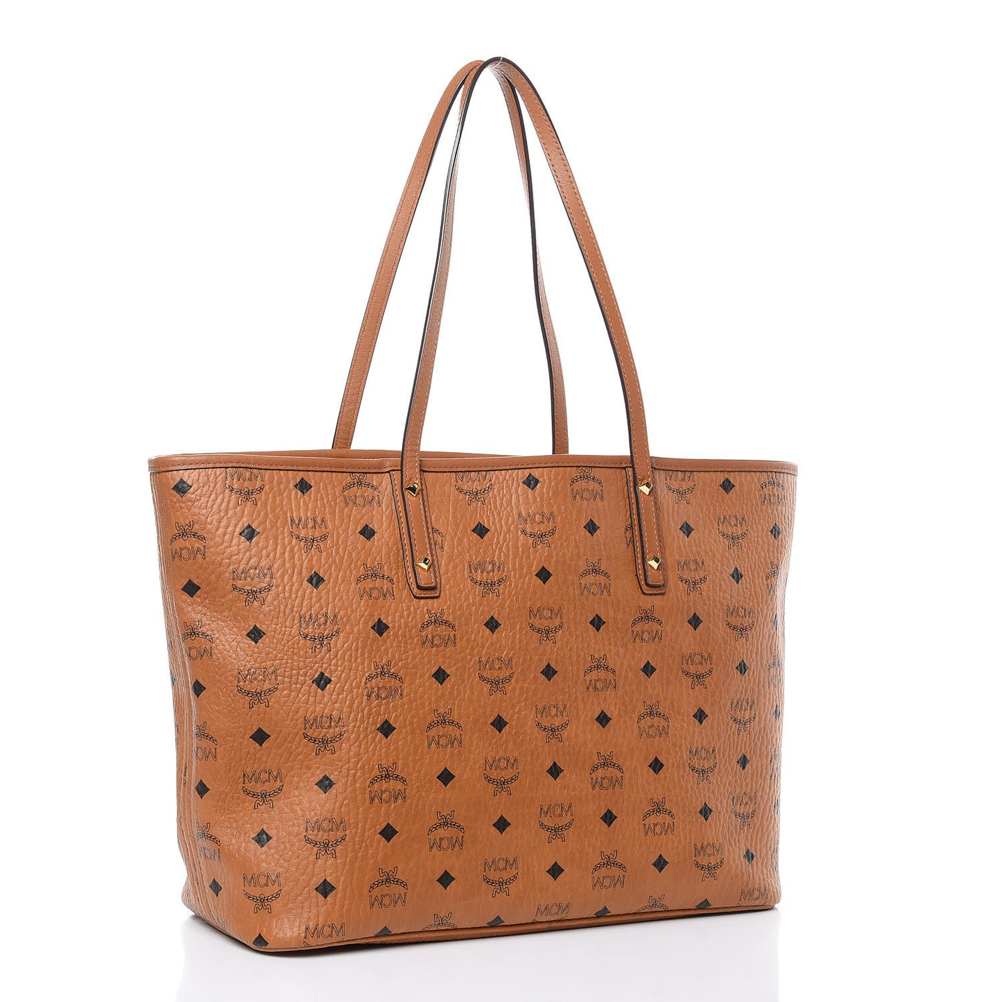 Visetos Medium Anya Top Zip Shopper Tote Cognac