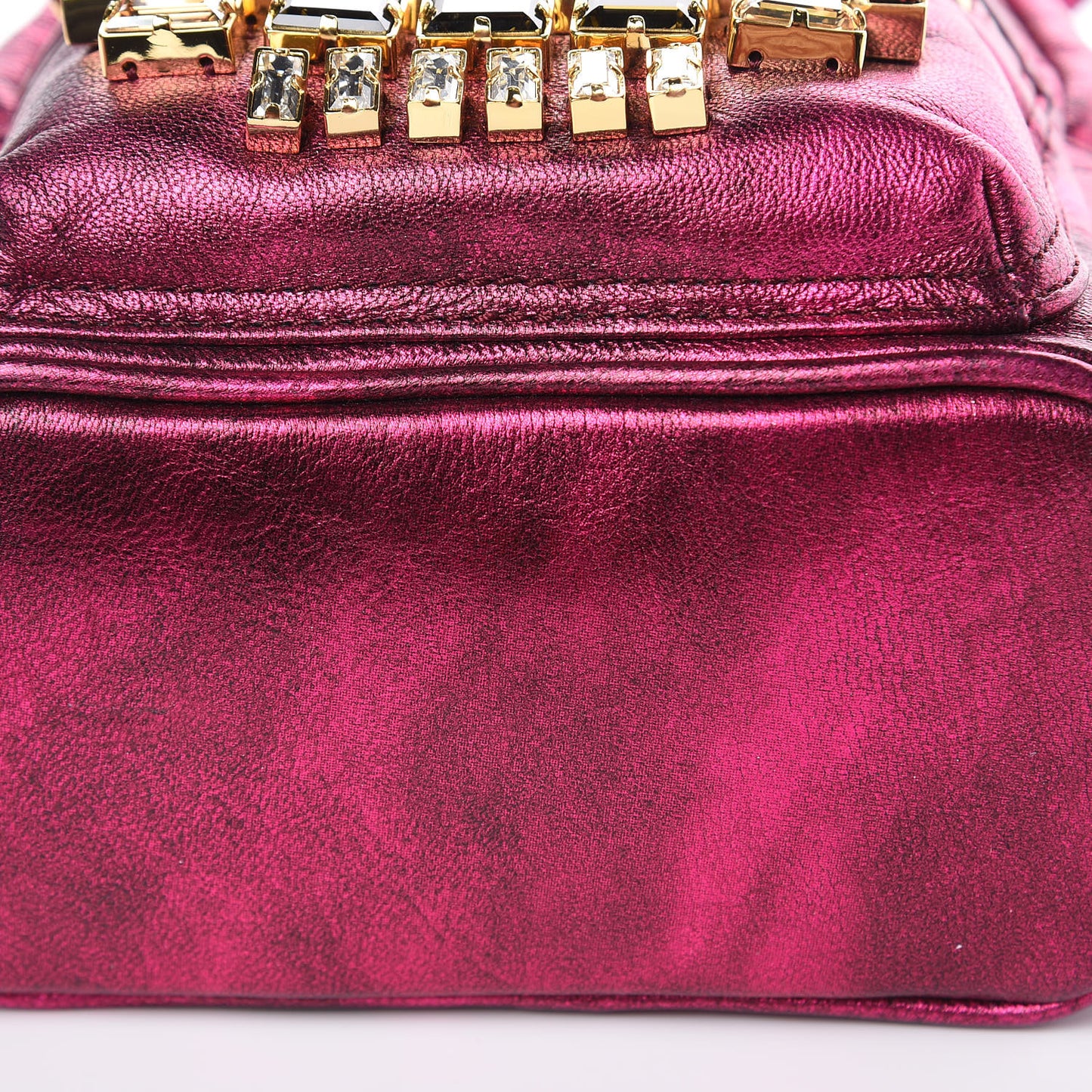 Metallic Calfskin Swarovski Crystal Baby Edeline Backpack Pink