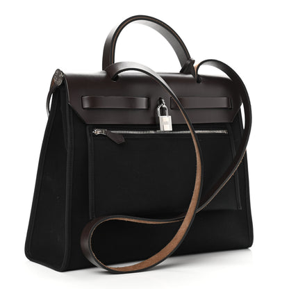 Hermes Military Toile Vache Hunter Herbag Zip PM 31 Black Ebene 4 of 10