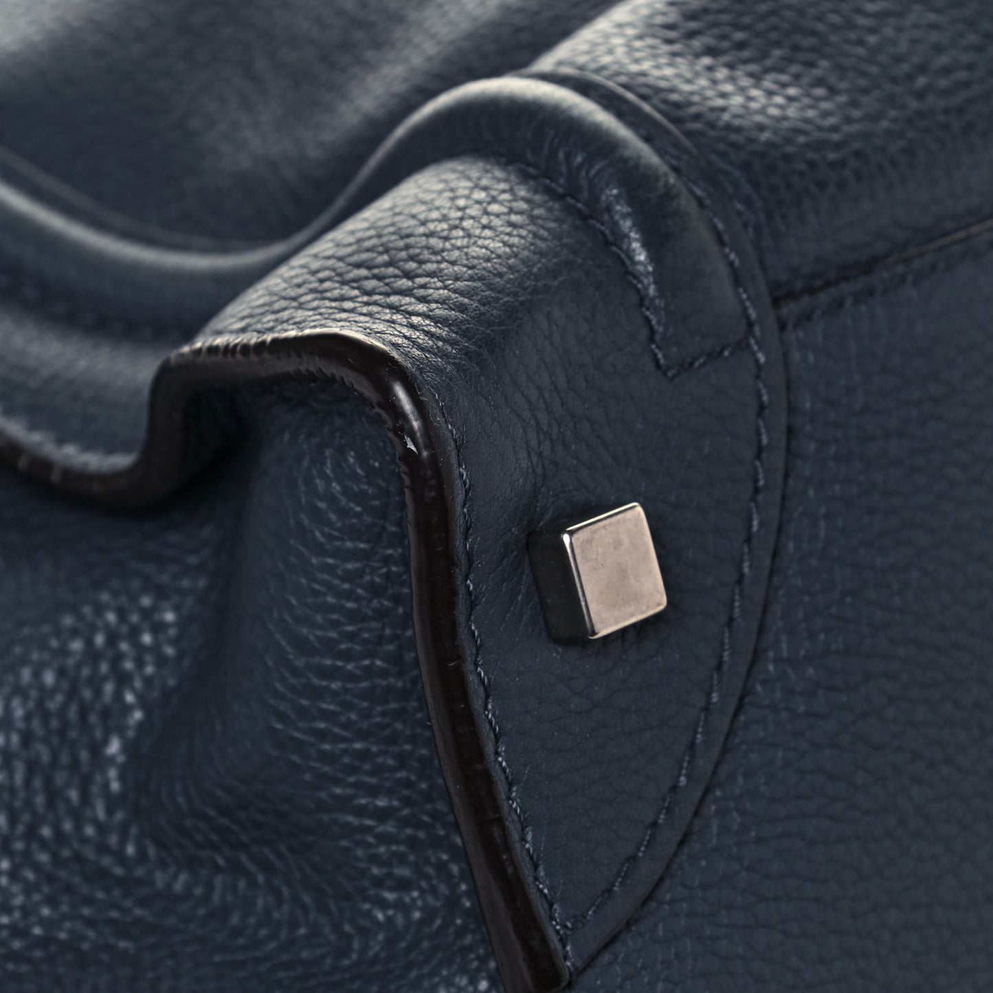 Drummed Calfskin Mini Luggage Blue