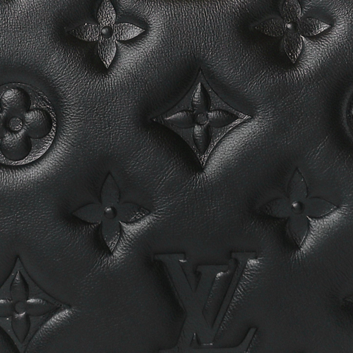 Lambskin Embossed Monogram Coussin BB Black
