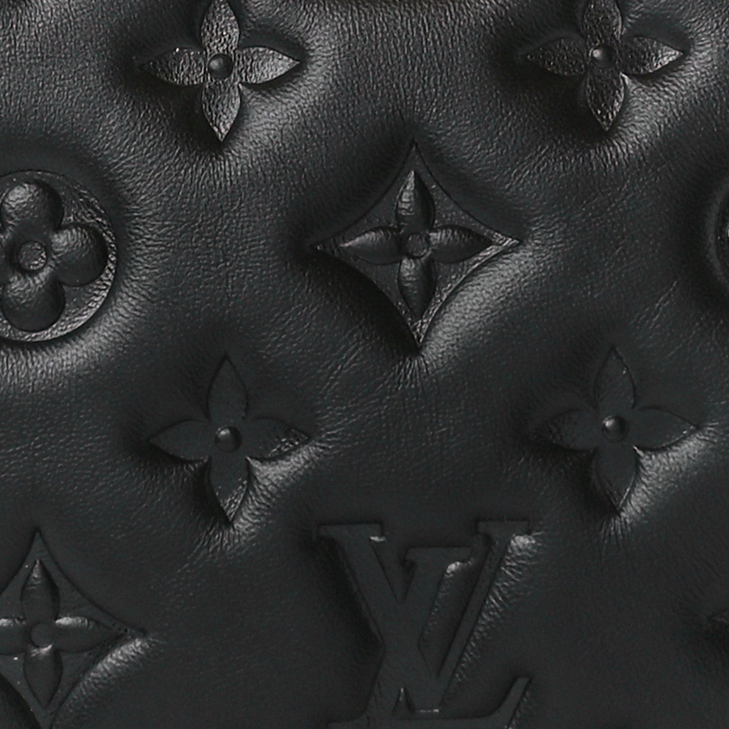 Louis Vuitton Lambskin Embossed Monogram Coussin BB Black 10 of 12