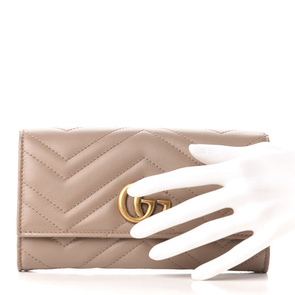 Gucci Calfskin Matelasse GG Marmont Continental Wallet Porcelain Rose 2 of 6