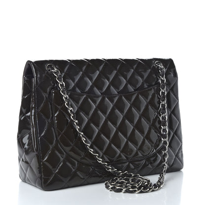 Chanel Patent Quilted Maxi Single Flap Dark Purple 3 of 11