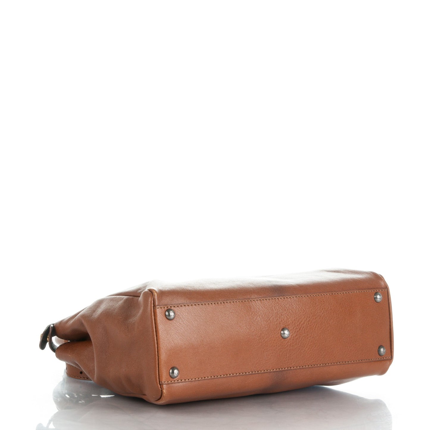 Goatskin Zucca Medium Peekaboo Iconic Satchel Cuoio Tobacco Moro