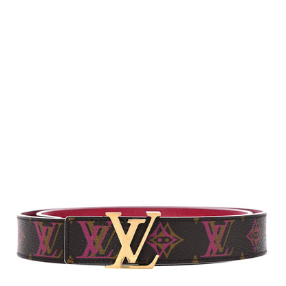 Louis Vuitton Monogram 30mm LV Initiales Reversible Belt 80 32 Fuchsia 1 of 6