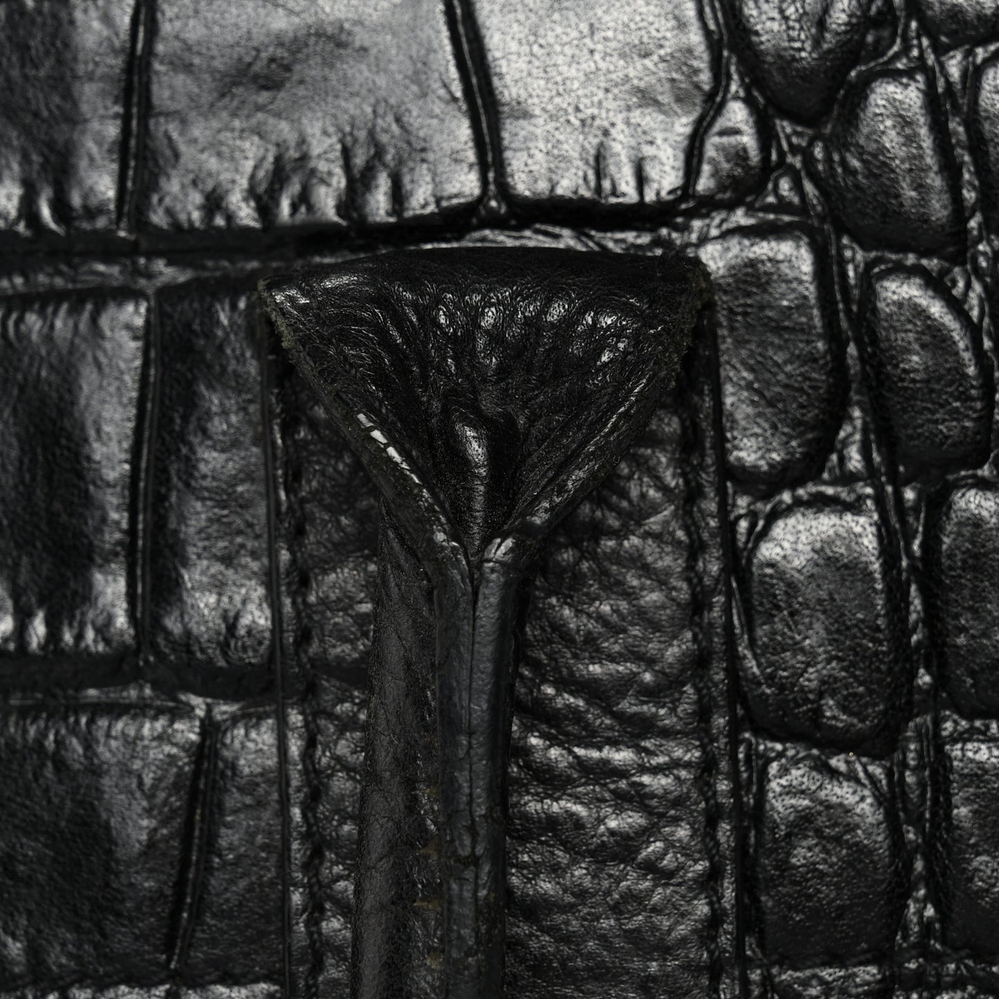 Calfskin Crocodile Embossed Bayswater Black